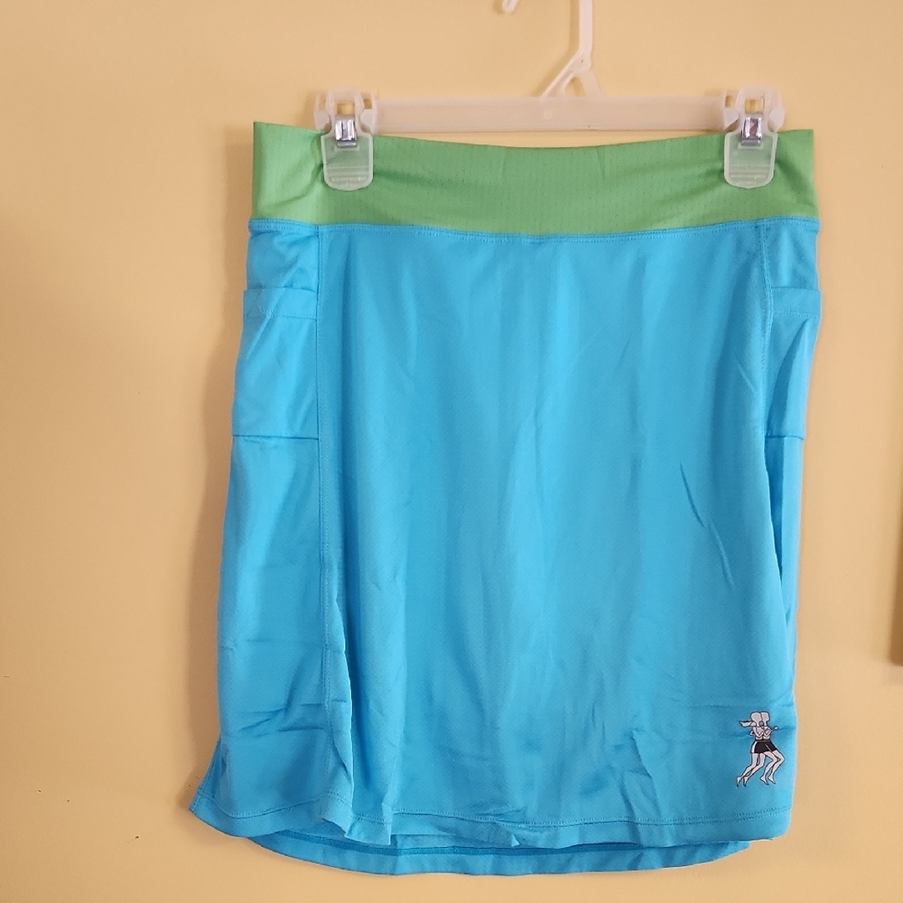 Running Skirt Blue and Green Athletic Skirt Medium
